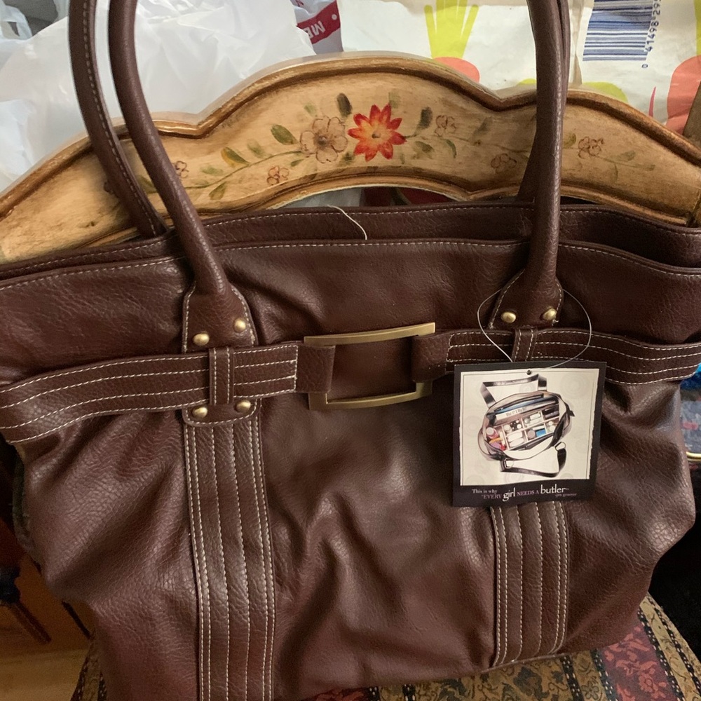 Bag with organizer attached in bottom of the purse